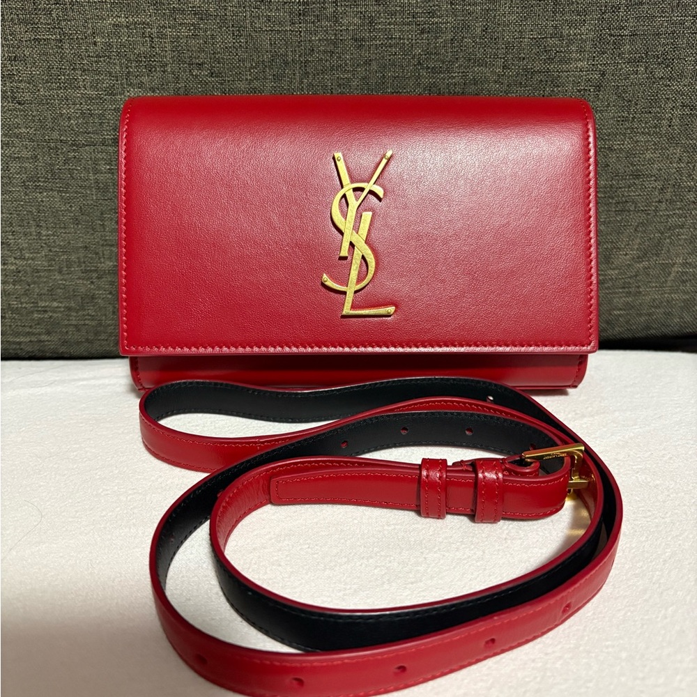 Yves Saint Laurent Red Leather Belt Bag